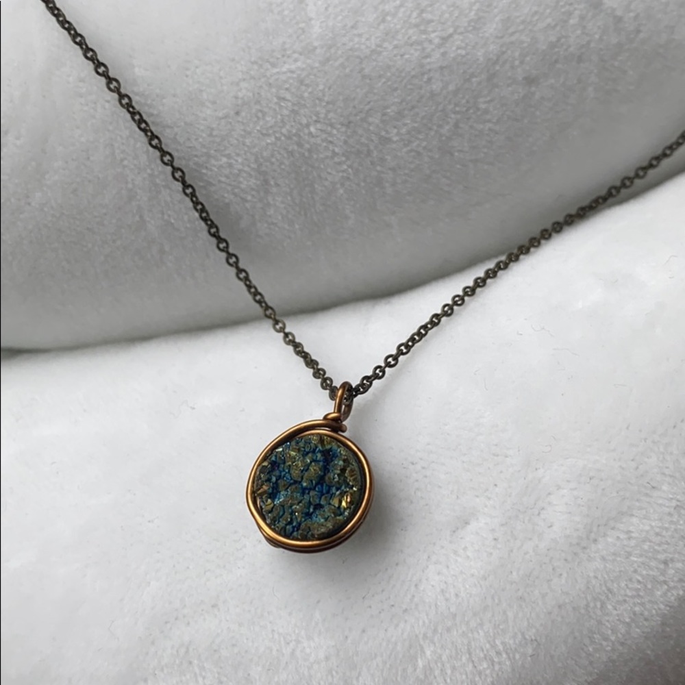 Blue/Green Druzy Necklace